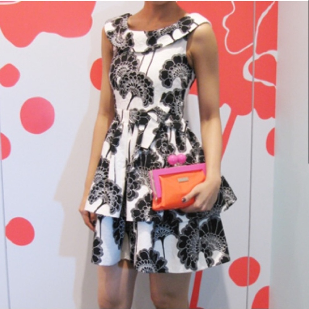 Kate Spade x Florence Broadhurst Cameo Party Dress Japanese Floral 4 Black/White